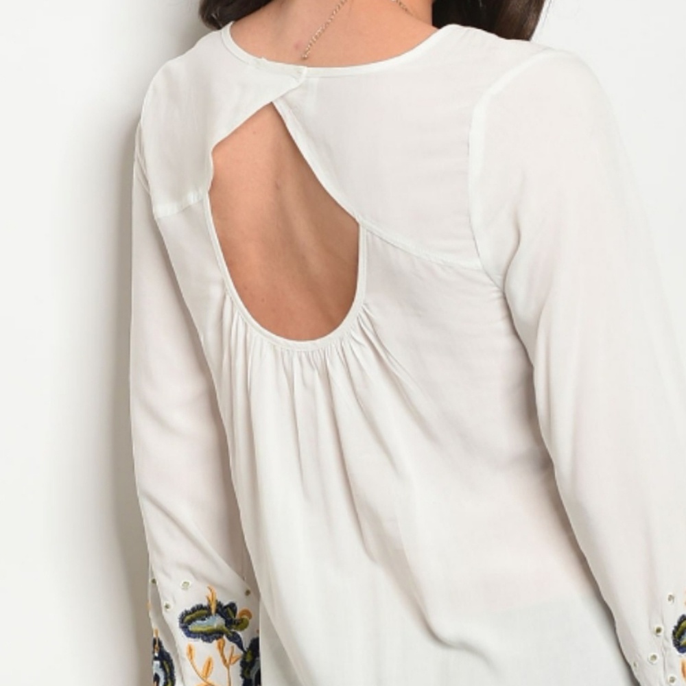 💋IVORY  PRINT BORDER DRESS - Picture 4 of 6